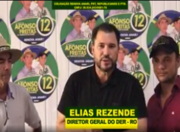 Após prejudicar Porto Velho, diretor-geral do DER faz politicagem ao anunciar asfalto em campanha de aliado, (veja o vídeo)