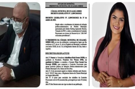 ABSURDO: Presidente da Câmara de Guajará-Mirim escolhe a dedo integrantes da comissão para apurar denuncias contra sua parceira, prefeita Raissa Paes
